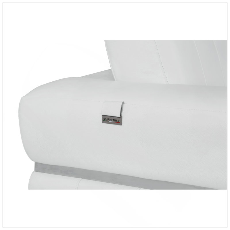 Causeuse en cuir italien Global United, Blanc