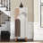 Modern Shoe Cabinet with Solid Wood Legs & Handles, White, 19.7 x 53.1 x 15.0 inches | 100% Melamine Coated Chipboard, UV Coated, Numerous Shelves | Abstract Geometric Design, Perfect for Entryway & Storage Solutions