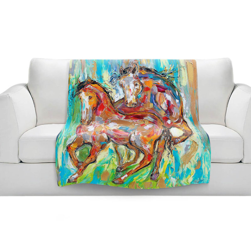 Couverture sherpa doux cheval cheval ii, l 51 po x L 60 po