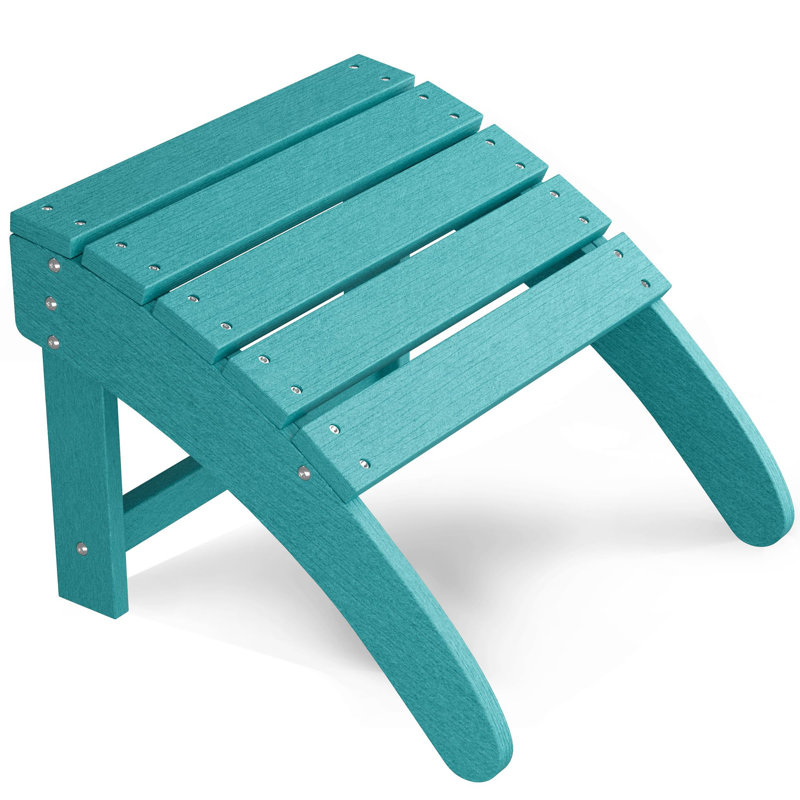 Upholstered Armchair With Footstool, Blue, 1