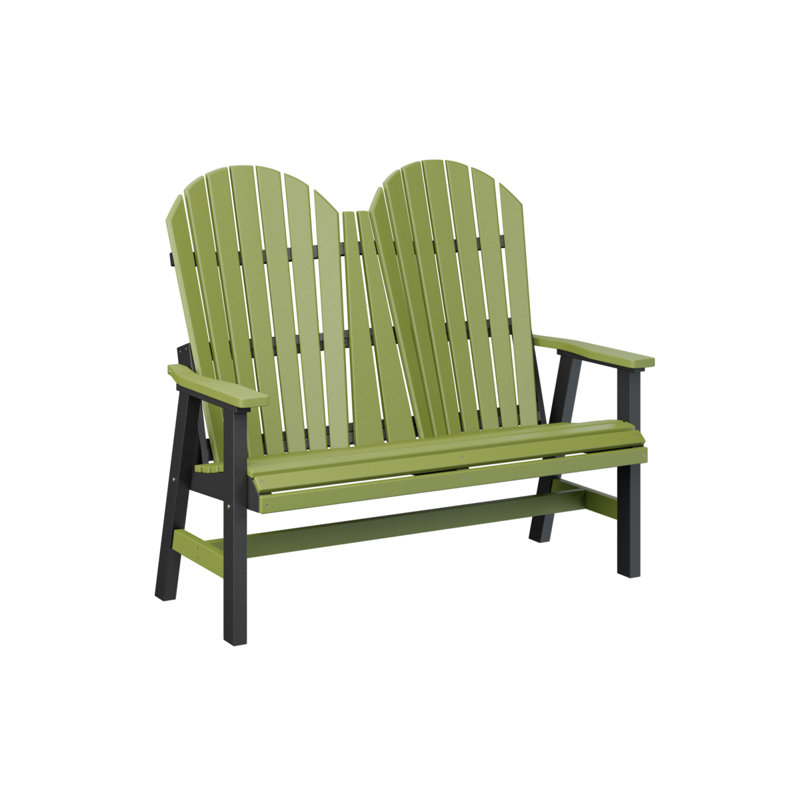 Berlin Gardens Comfo Back Loveseat, Kiwi Green Top/Black Base