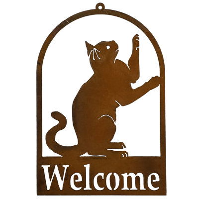 Décoration murale chat et bienvenue