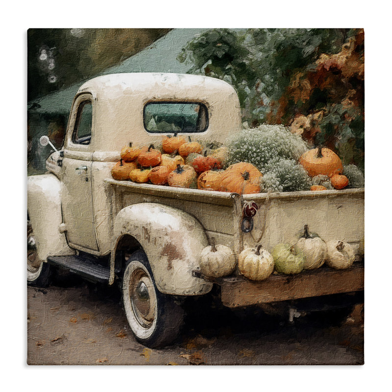 " Pumpkin & Gourd Truck ", 30" H x 30" W x 1.5" D