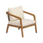 Fauteuil club d'extérieur en bois d'acacia avec dossier et coussins en osier PE (ensemble de 2) - Fauteuil d'appoint moderne pour balcon, bord de piscine et véranda