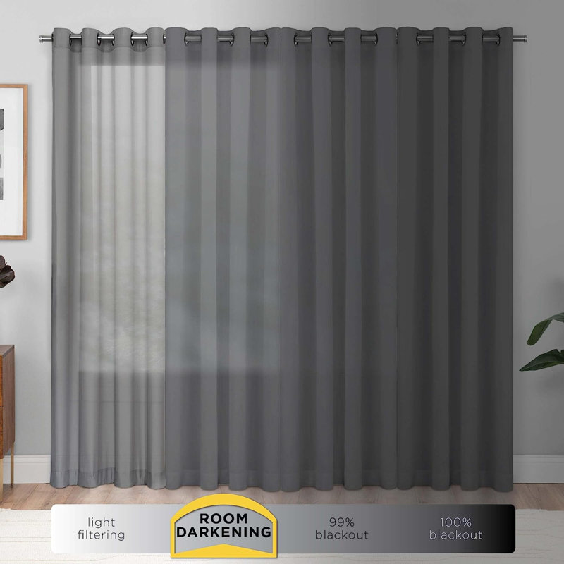 Blackout Curtain Single Panel, Black, 84" W x 54" L 