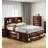 Contemporary Full Size Bed W Footboard Drawers Headboard Bookcase Cherry Color 1pc Bed Bedroom Furniture-219091518-62653805