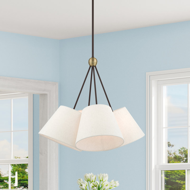 Grove 4-Light Chandelier, Oatmeal, Bronze