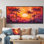 Clairah Sunset Hues Palm Trees In California - palmiers et palmiers, art mural