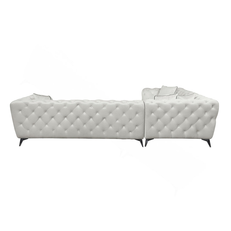 Canapé modulaire en tissu beige avec 4 coussins Atronia