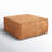 Sharita Brown Leather Low Profile Square Stuffed Pouf with Patchwork Design-1916222230