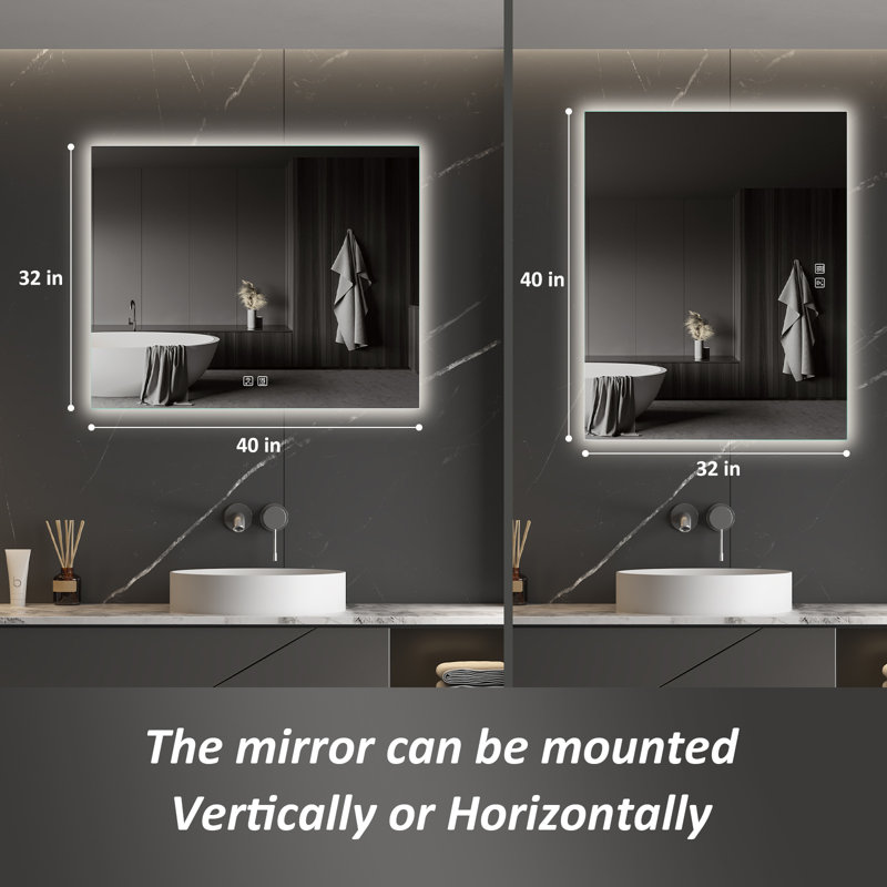 Miroir mural sans cadre Naliyah, 32 po x 40 po