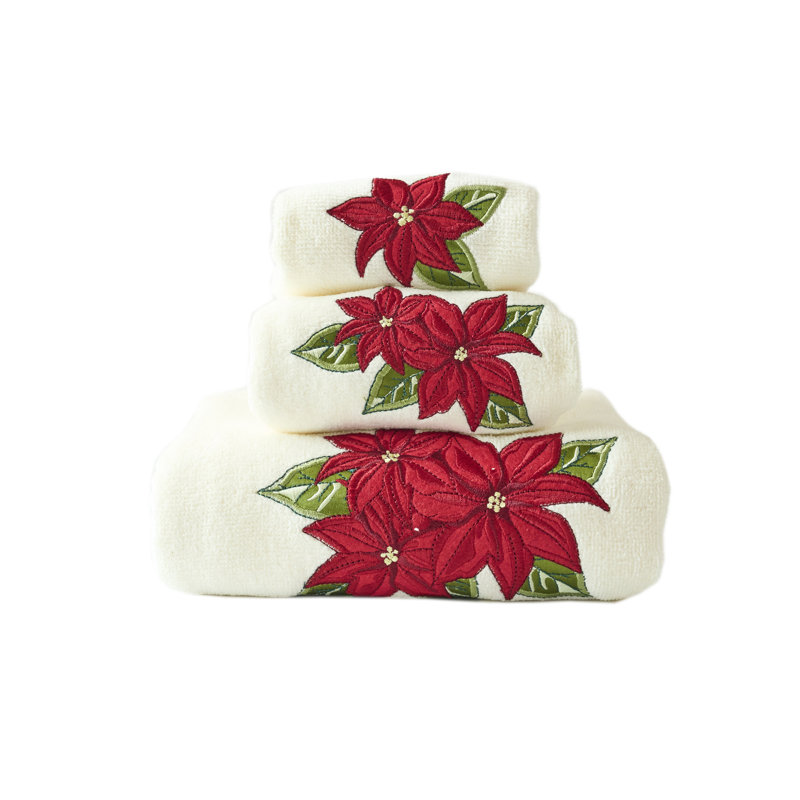 Ensemble de 3 serviettes de Noël brodées Marina Luxury Luxury