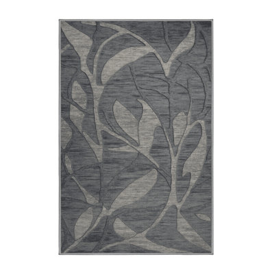 Tapis abstrait gris lavable à la machine