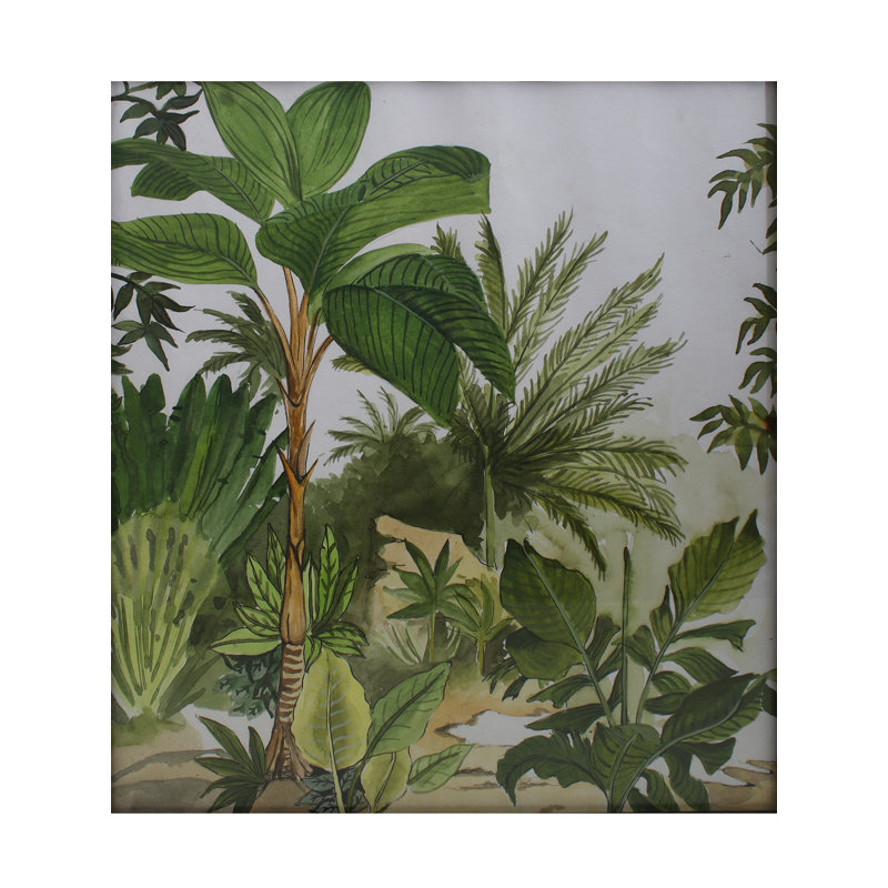 Jungle tropicale | Technique mixte sur cartouche | Par Deepa Kushwaha | Avec cadre