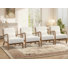 Chaise d'appoint rembourrée classique en bois massif de 26 po de largeur avec coussin supplémentaire