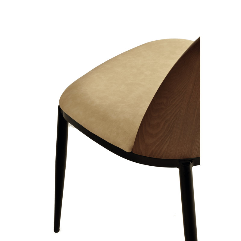 Chaise d'appoint Kelce, Cuir noyer / brun clair