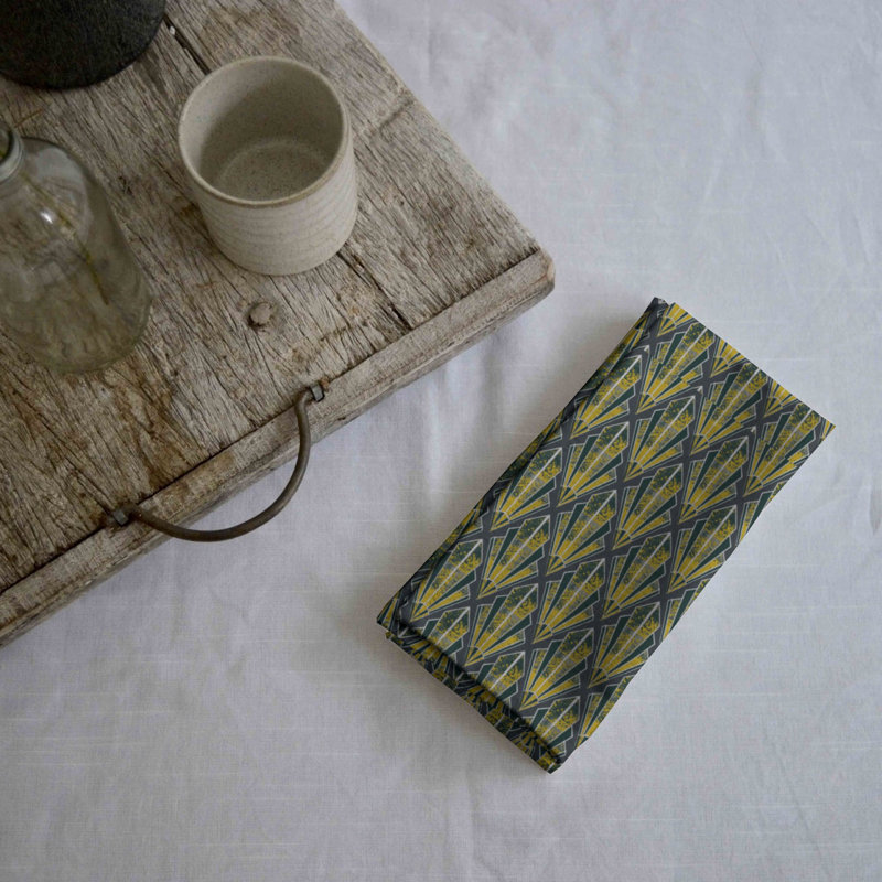 Cadfan 100% Cotton Geometric Square Napkin