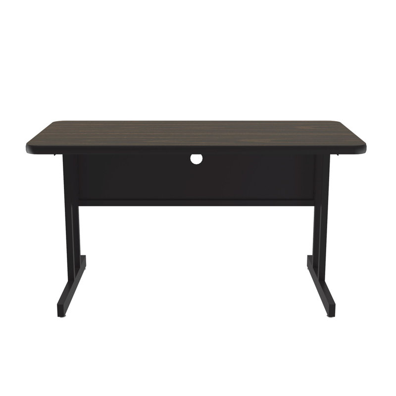 Rosser Metal Base Computer Desk, Walnut/Black, 29" H x 60" W x 30" D