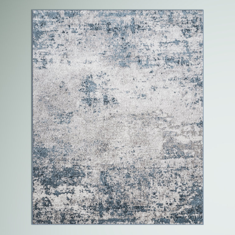 Acad Abstract Contemporary Performance Blue/Gray/Ivory Rug