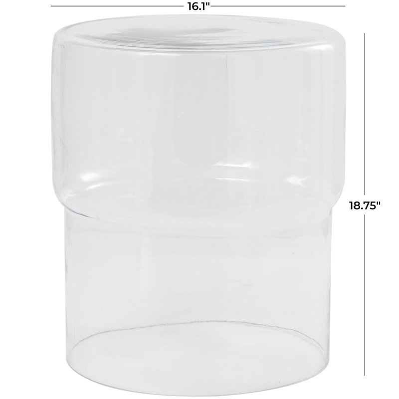 Clear Round Glass Modern End Table