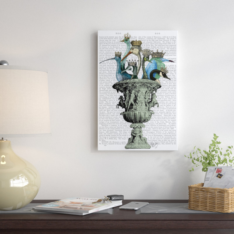 «Bird Bath», impression sur toile, H 26 po x l 18 po x P 1,5 po, Toile tendue, Pas de tapis