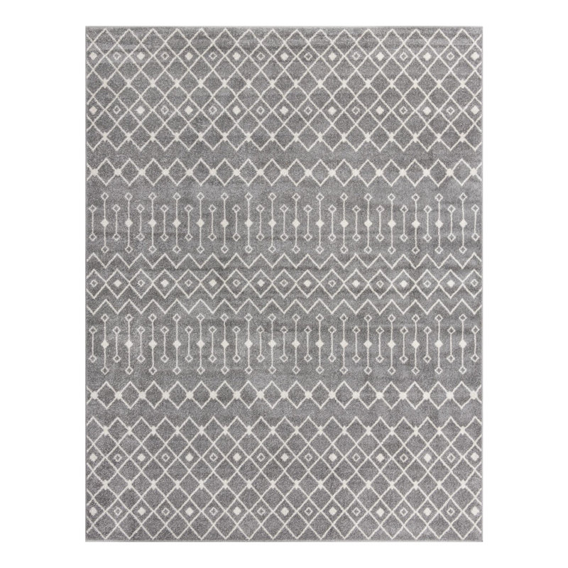Somerville Geometric Indoor Rug, Gray, Rectangle 6' x 9'