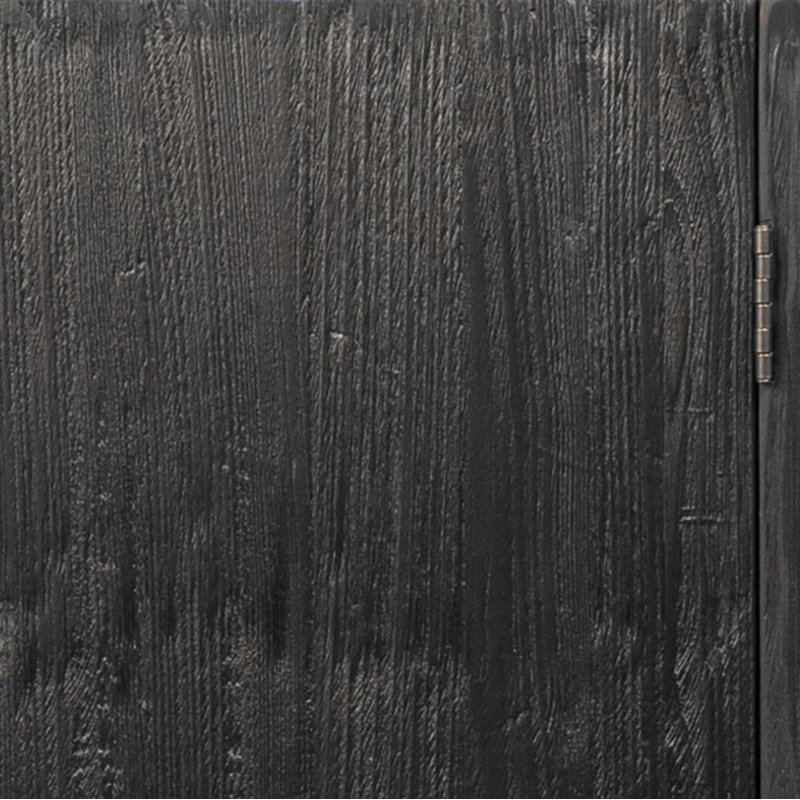 Montoya 84-Inch Reclaimed Pine And Iron 4-Door Sideboard In A Black Finish