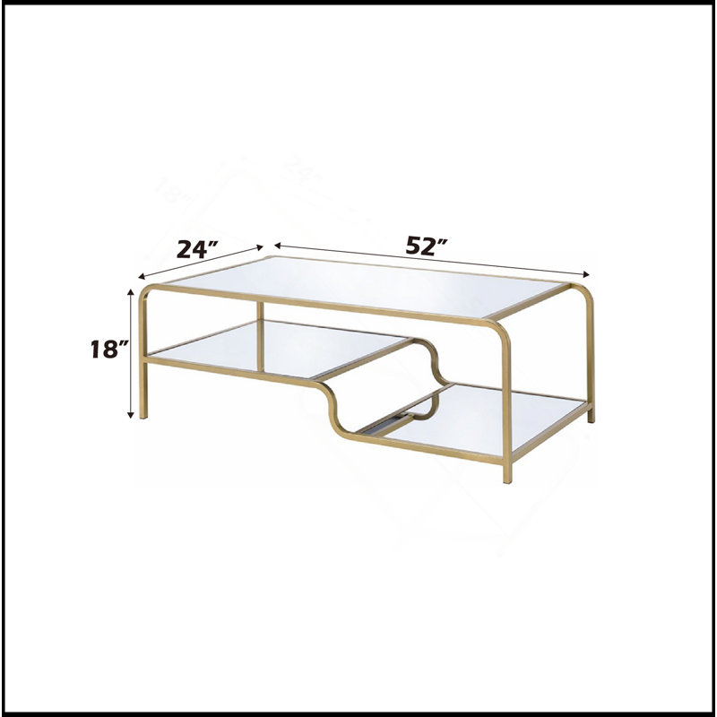 Mirrored & Gold Finish Coffee Table
