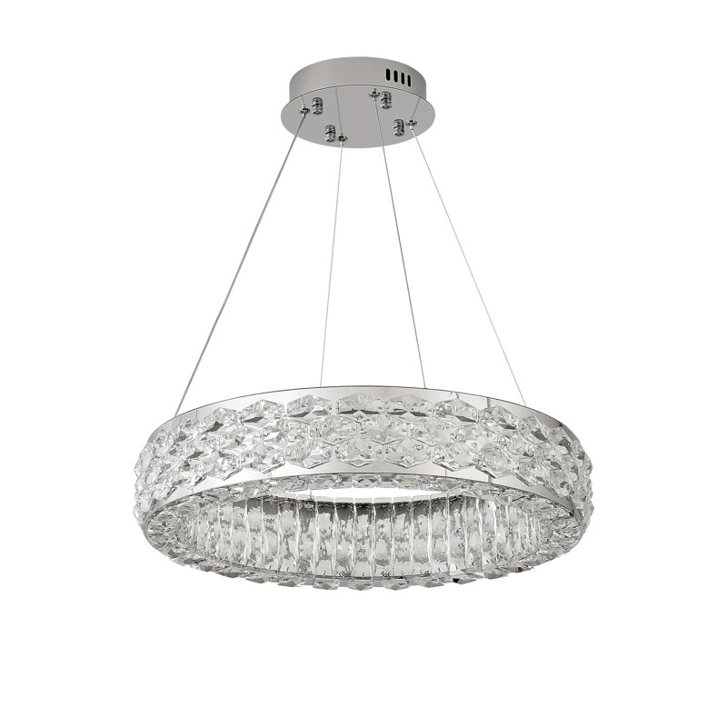 1 - Light LED Chandelier, Silver