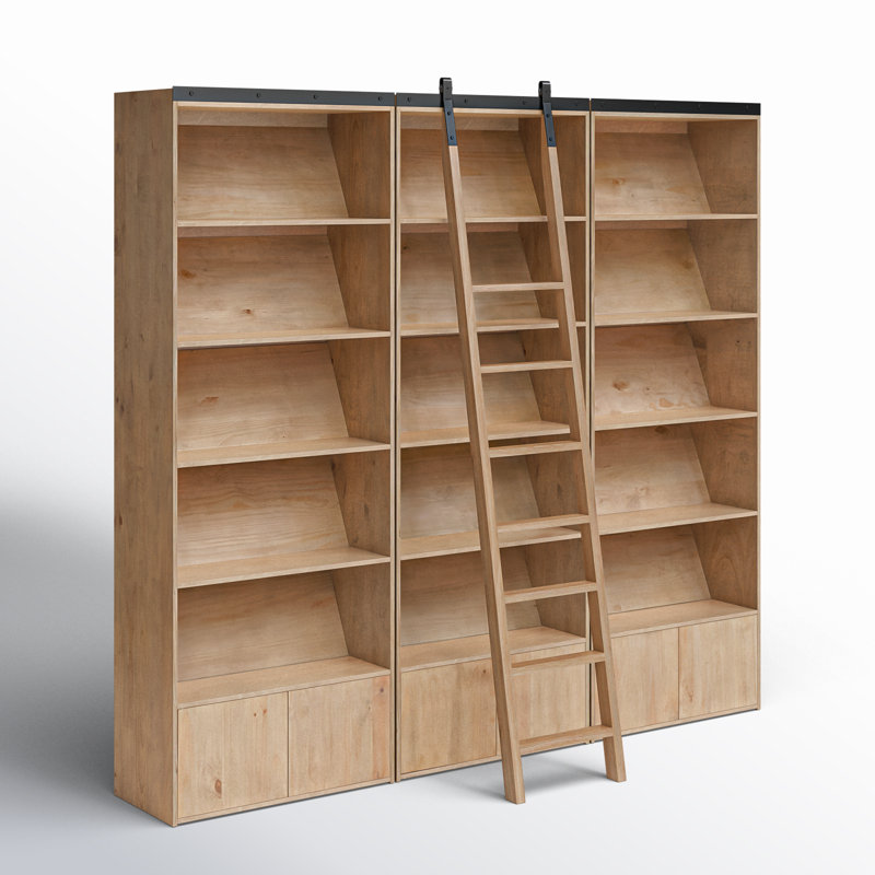 Modern Storage Bookcase - Light Wood & Iron Hardware