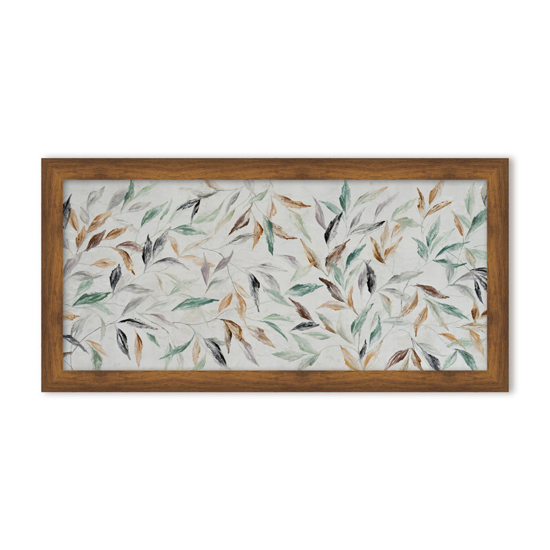 Nature Inspired "Kaleidoscope Fall" Canvas Wall Art By , 8" H x 16" W, Framed Matted Print, Black