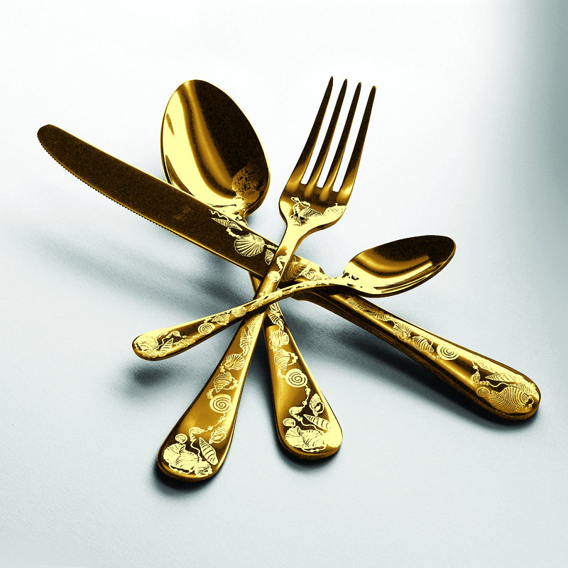 Venere 24-Piece Cutlery Set, Gold