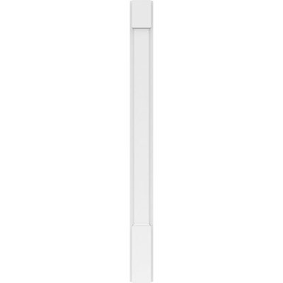 TruCraft Plain Pilaster w/ Decorative Capital & Base, 12"W x 120"H x 2"P Base Can Be Trimmed Up To 6 5/8", Architectural Grade PVC, Sold As Pair