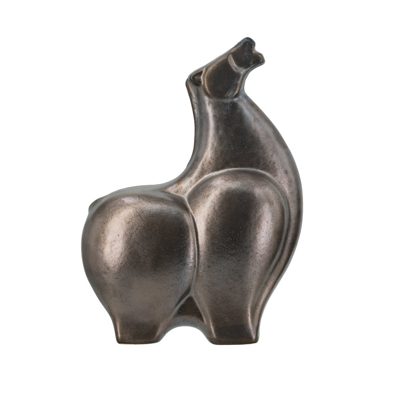 Sculpture de cheval en céramique abstraite 8,5 x 4 x 11,5 po avec glacis réactif bronze, H 11,4 po x l 8,3 po x P 4,1 po