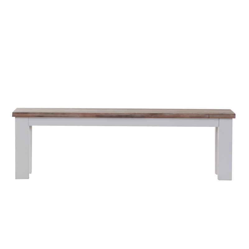 Tampa Solid Wood Bench, Lacquered white, 45cm H x 150cm W x 40cm D