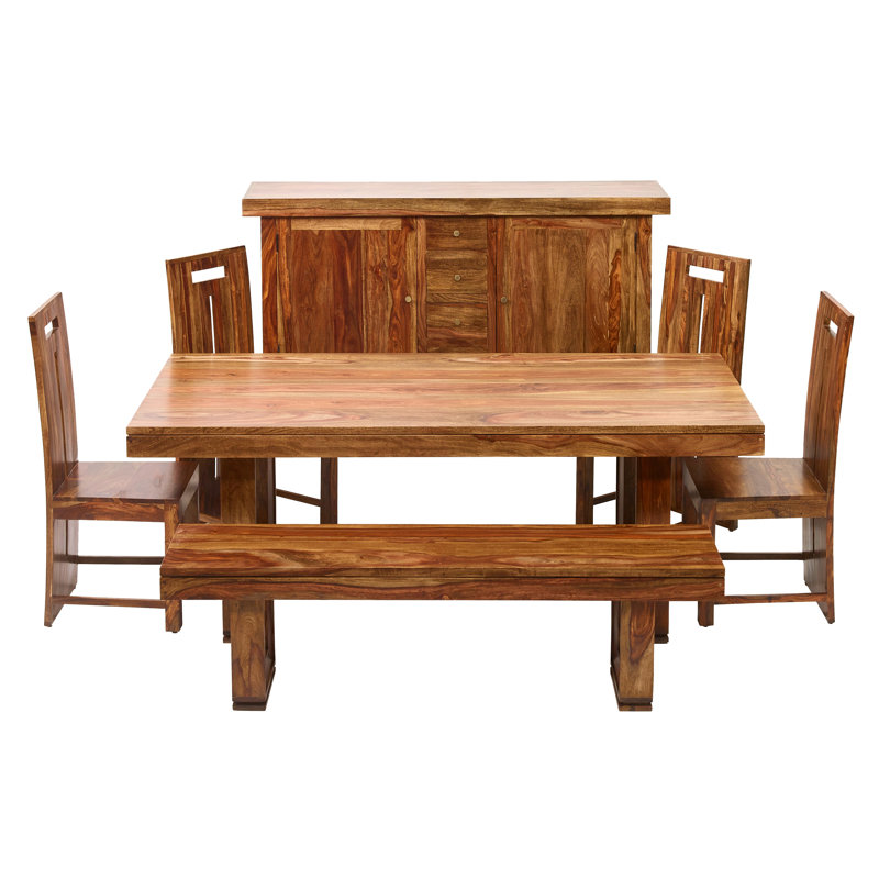 Cinnamon Amber High Back Solid Sheesham Wood Side Chair