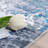 Blue/White Machine Washable Modern Abstract Polyester Area Rug-78689035