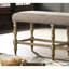 Banc de salle à manger à hauteur de comptoir Driftwood avec siège en microfibre douce et détails décoratifs