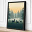 Deer in Misty Forest Scandinavian - Wrapped Canvas-2082586310-2082586318