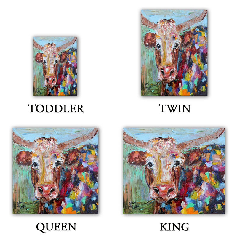Housse de couette karen tarlton longhorn en microfibre , Grand