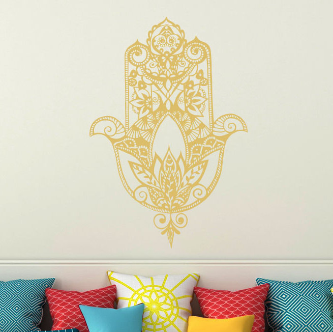 Décalcomanie murale main fatima, H 32 po x l 22 po, Crème