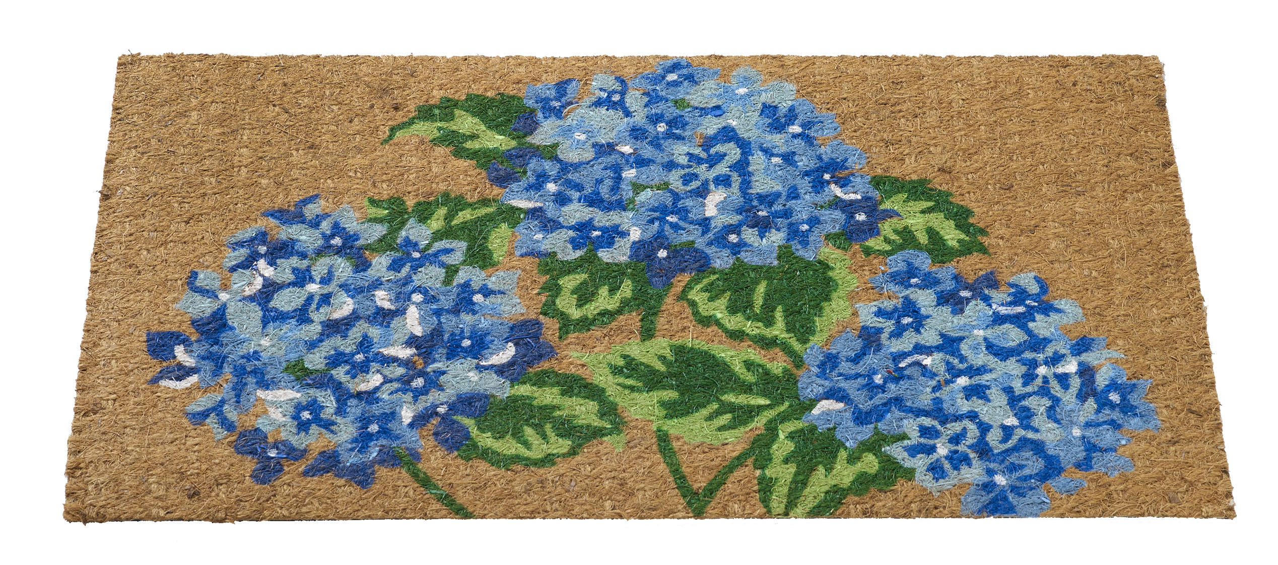 Home Furnishings by Larry Traverso Flatweave Hydrangea 30 in. x 18 in. Non-Slip Outdoor Door Mat & Reviews | Wayfair