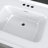 43 Inch Solid Surface Bathroom Vanity Top with Left Side Integrated Sink, 3" Thick Countertop, Raised Edge & 1.38" Backsplash, Waterproof & Easy Install