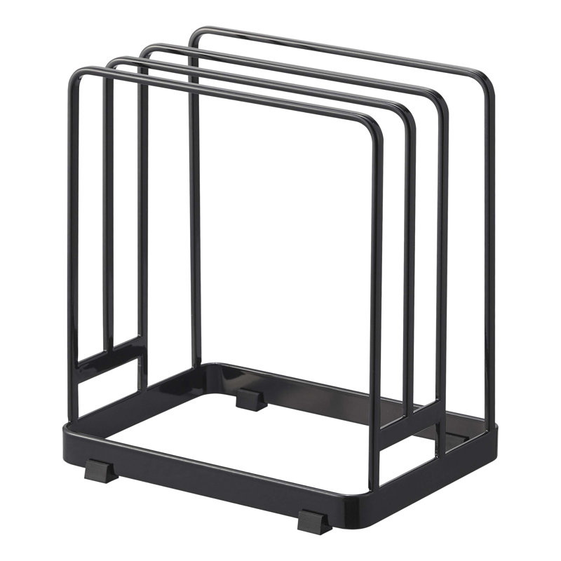 Black Steel Cylinder Crock Cutting Board Stand