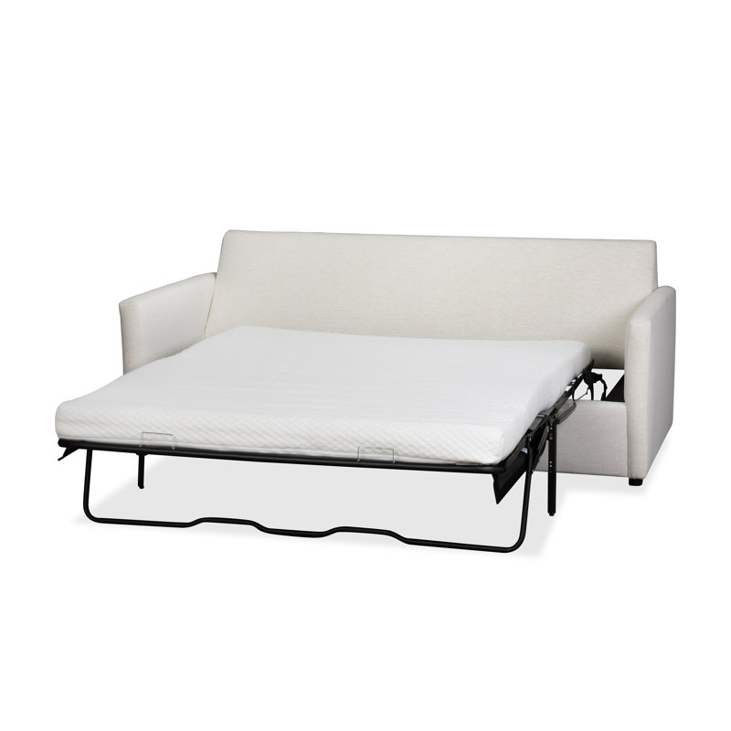 Damari 84" Upholstered Queen Sleeper Sofa, Nomad Snow Crypton® Chenille