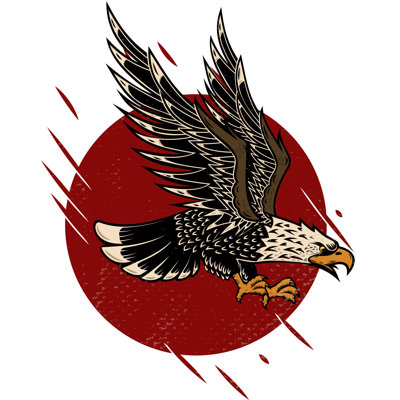 Illustration of eagle in old school tattoo style. 1 Piece Wrapped Canvas Wall Art