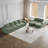 Clasien Modern Chenille Curved Sectional Sofa with Double Cushion Comfort and Neck Pillow Support-115751553