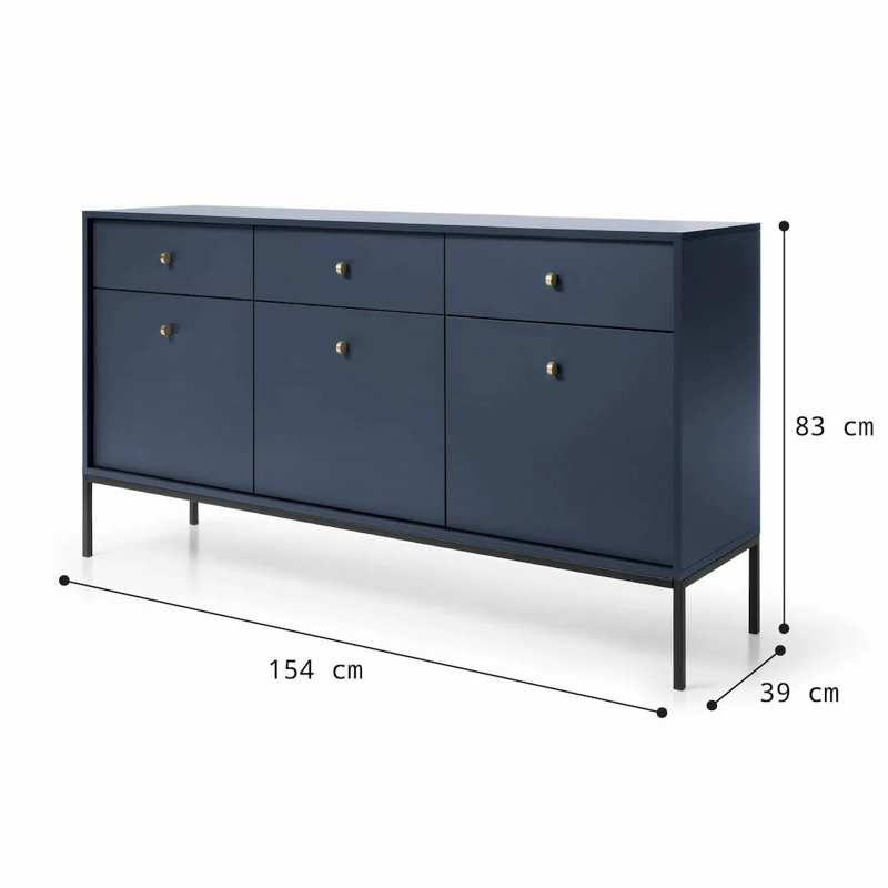 Lolley 154cm Sideboard, Navy Blue