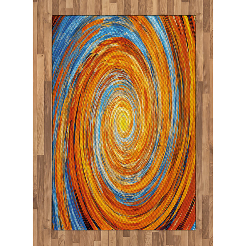 Fractal High Density Long Fiber Poly Threads Decorative Area Rug Carpet, Rectangle 4' x 5'8"