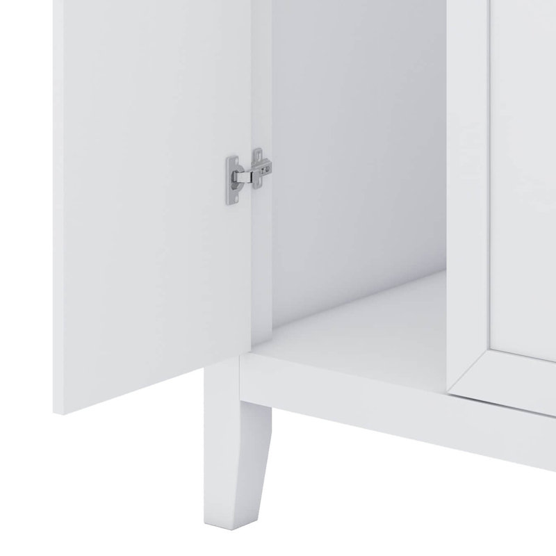 Meuble-lavabo simple 36 po avec tiroirs pratiques, Blanc, Noir
